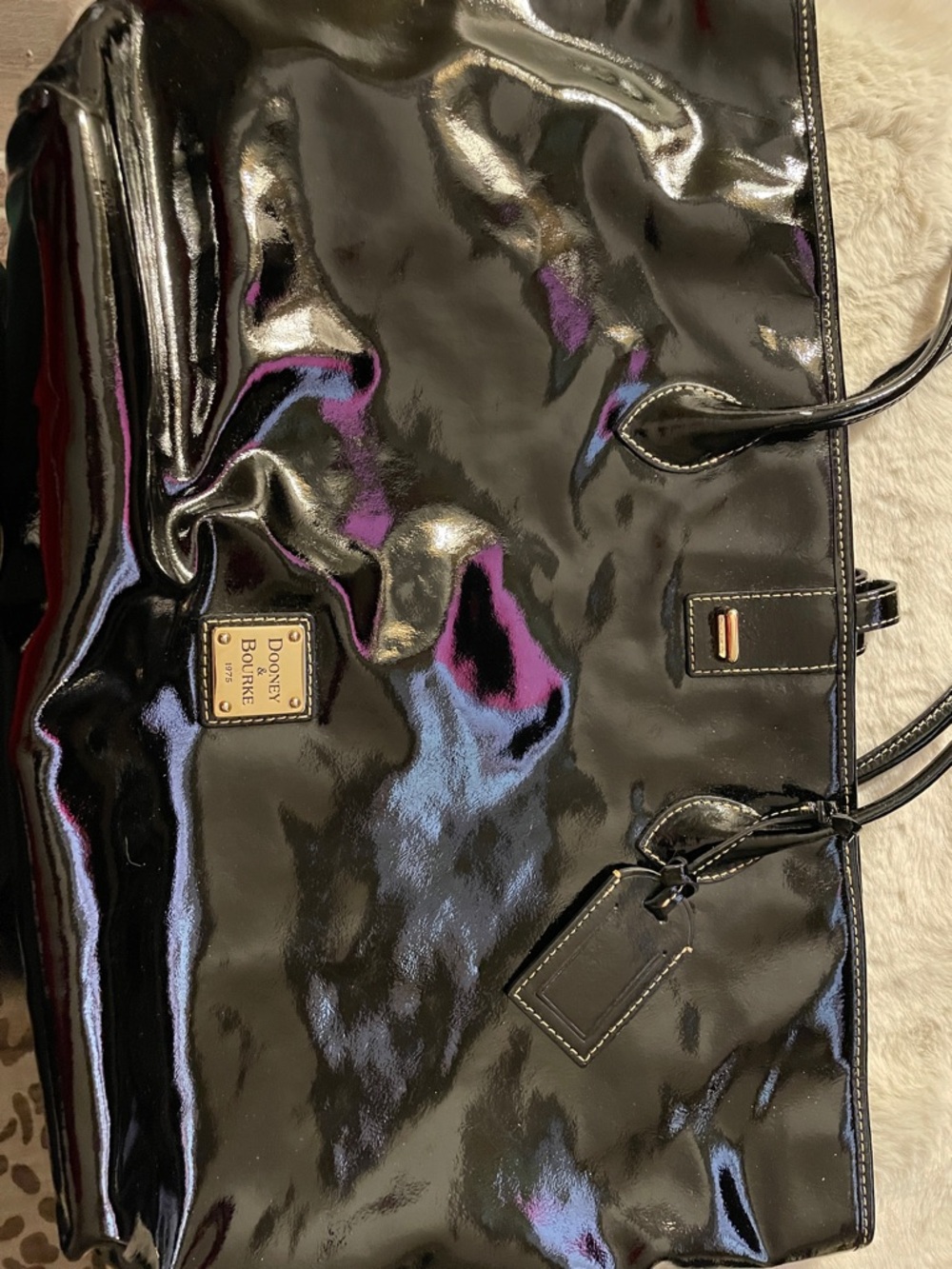 Dooney & Bourke Black Patent Leather Tote.
